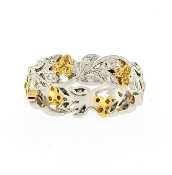 Ungar & Ungar Diamond & Yellow Sapphire Lemon Blossom Ring