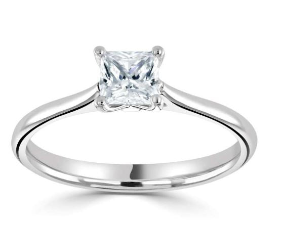 Claw Set Princess Cut Solitaire Ring