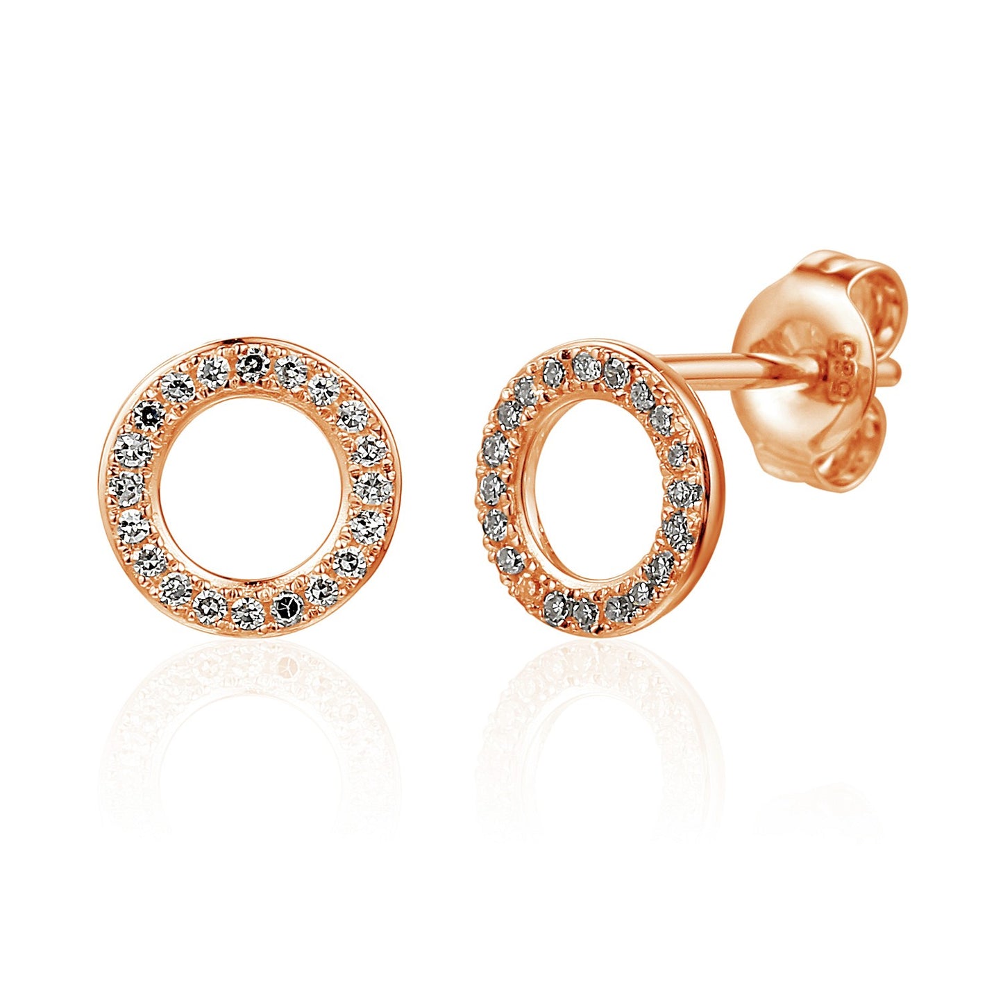 Micro Set Round Brilliant Cut Diamond Circle Earrings