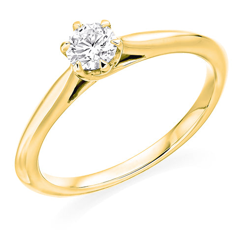 Six Claw Round Brilliant Single Solitaire