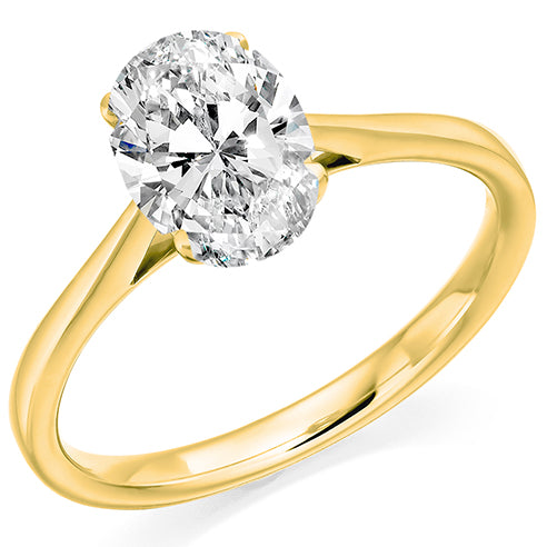 Claw Set Oval Cut Lab Grown Diamond Solitaire Ring