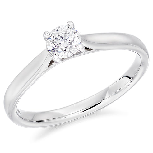 Claw Set Round Brilliant Cut Solitaire Ring