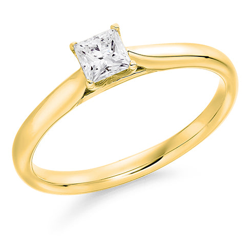 Claw Set Princess Cut Solitaire Ring