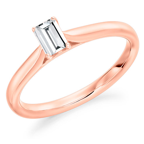 Claw Set Emerald Cut Solitaire Ring