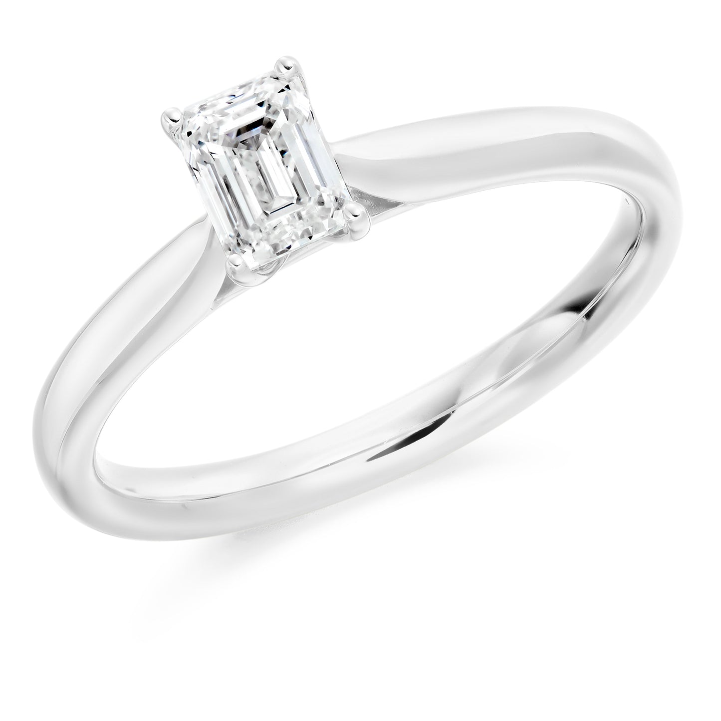 Claw Set Emerald Cut Solitaire Ring