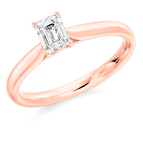 Claw Set Emerald Cut Solitaire Ring