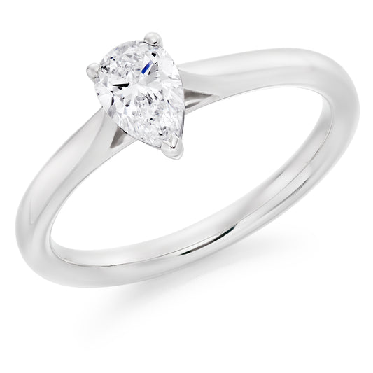 Claw Set Pear Cut Solitaire Ring