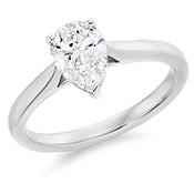 Four Claw Set Pear Cut Lab Grown Diamond Solitaire Ring