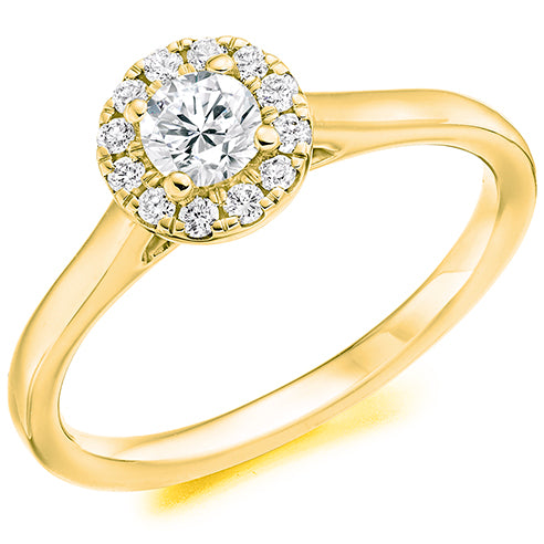 Round Brilliant Halo Solitaire Ring