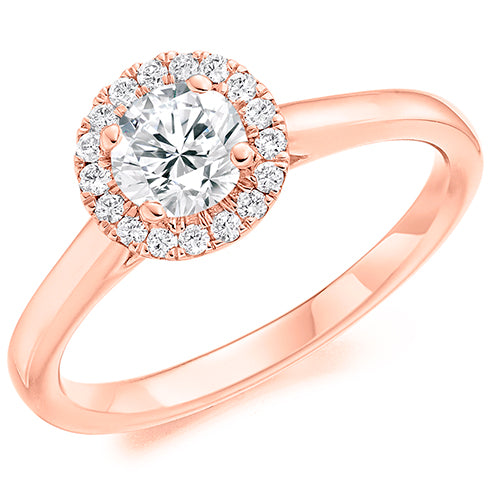 Round Brilliant Halo Solitaire Ring