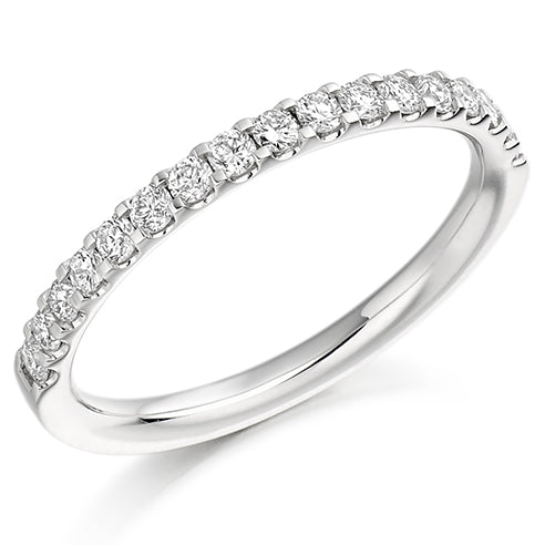 Round Brilliant Cut Diamond Micro Claw Set Half Eternity Ring