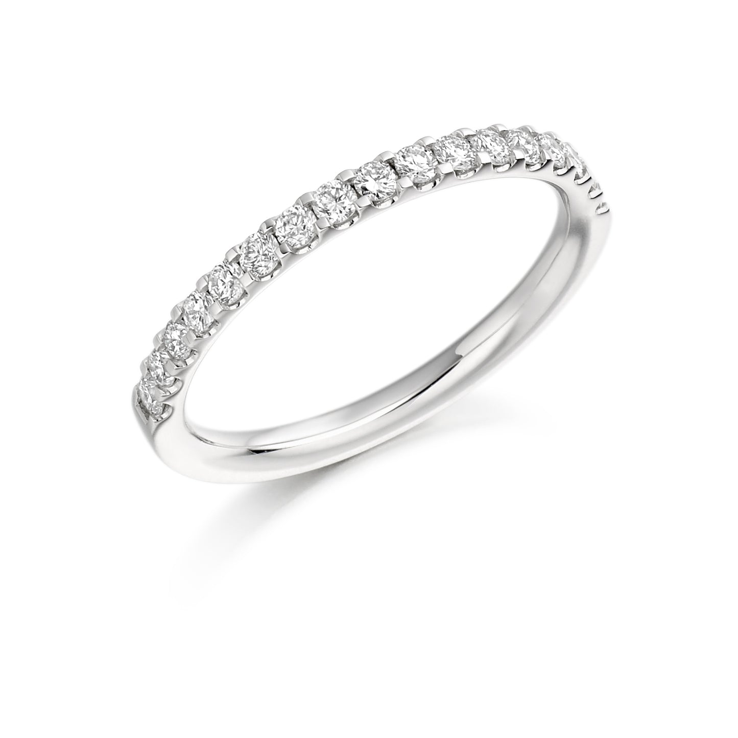 Round Brilliant Cut Diamond Micro Claw Set Half Eternity Ring