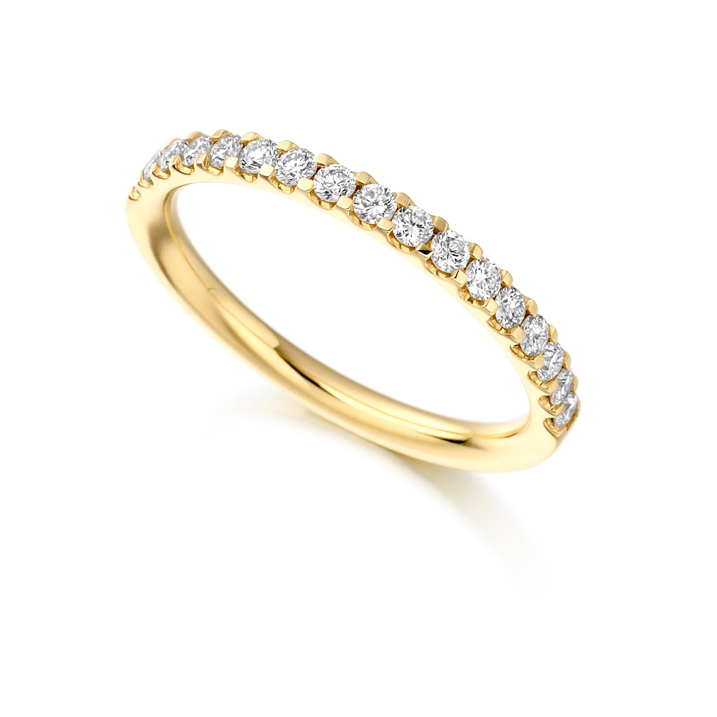 Round Brilliant Cut Diamond Micro Claw Set Half Eternity Ring