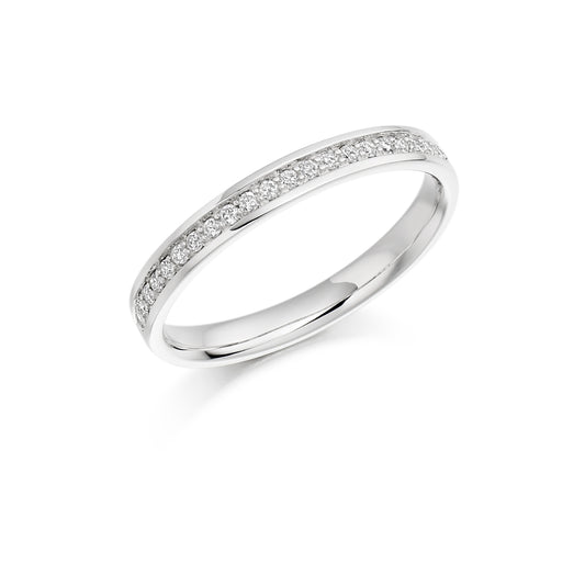 Round Brilliant Cut Grain Set Half Eternity Ring