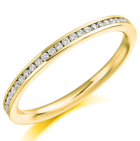 Round Brilliant Cut Diamond Channel Set Half Eternity Ring