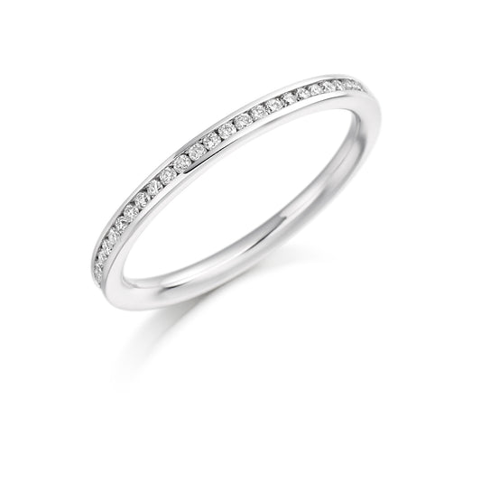 Round Brilliant Cut Diamond Channel Set Half Eternity Ring