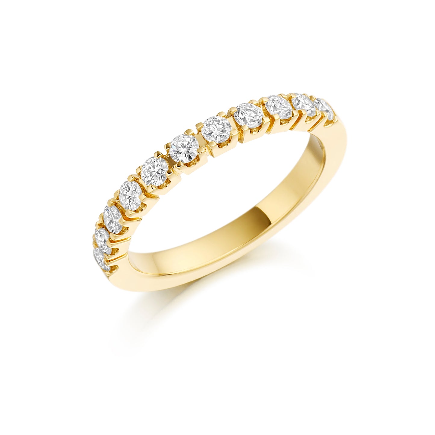 Round Brilliant Cut Diamond Castle Claw Set Eternity Ring