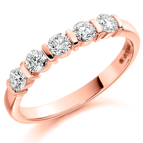 Round Brilliant Cut Diamond Bar Set Eternity Ring