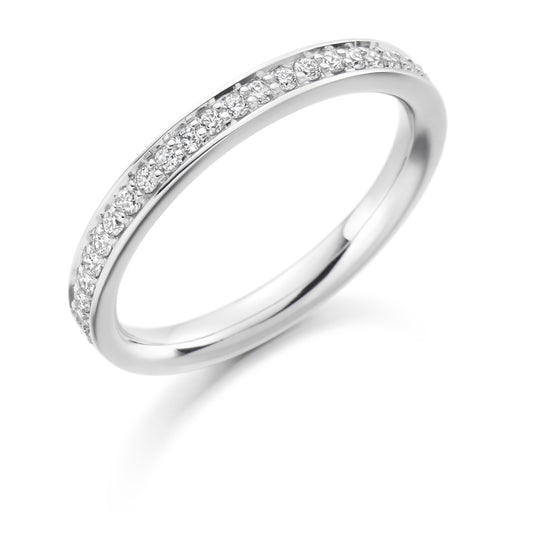 Round Brilliant Cut Grain Set Half Eternity Ring