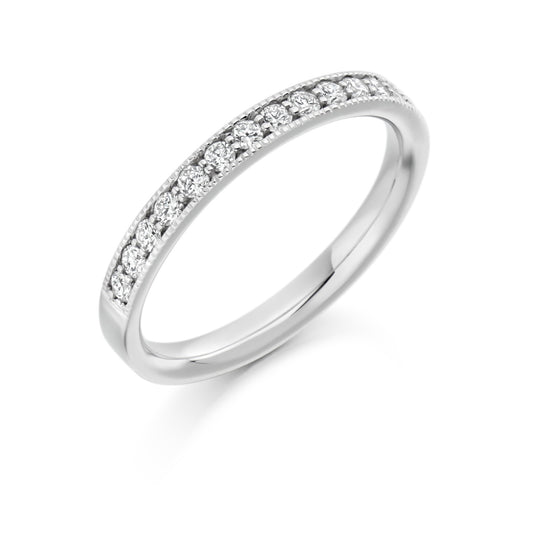 Round Brilliant Cut Grain Set Half Eternity Ring