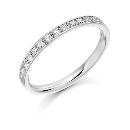 Round Brilliant Cut Grain Set Half Eternity Ring