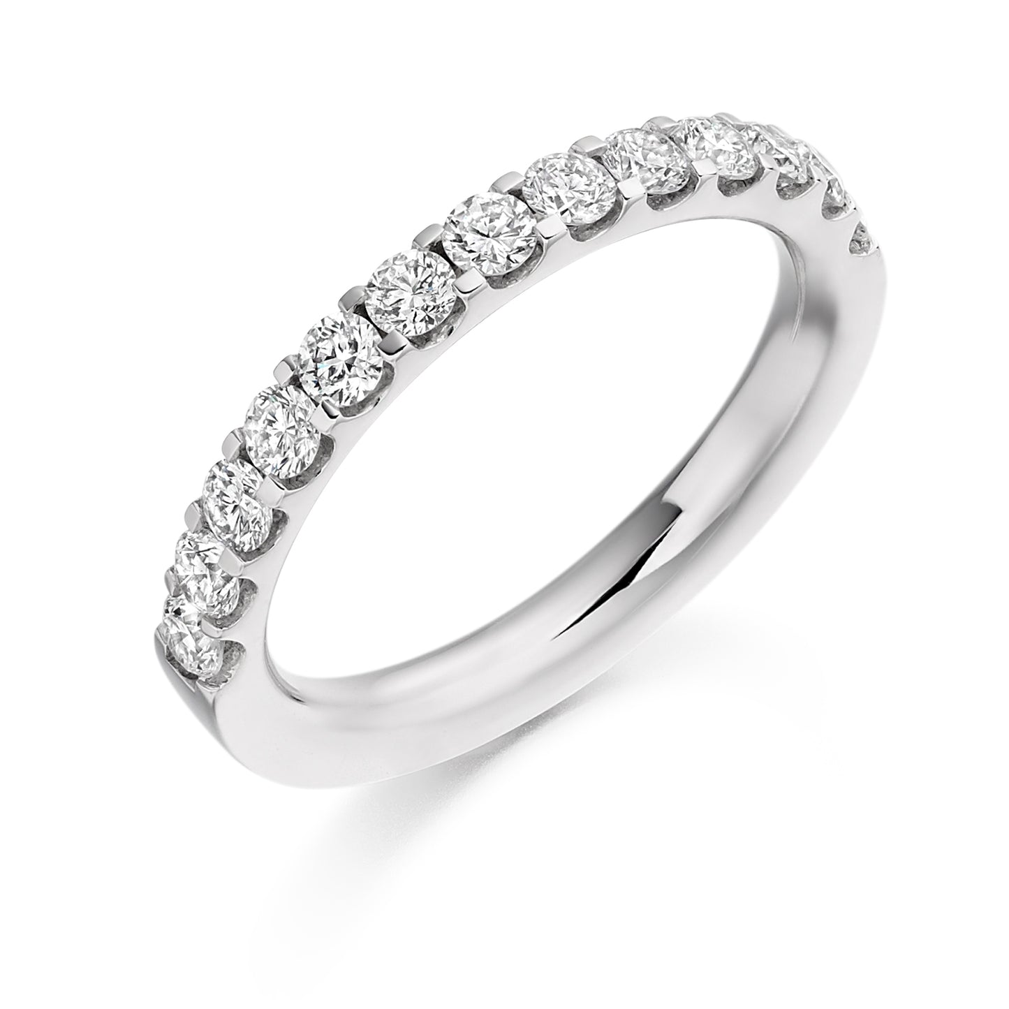 Round Brilliant Cut Diamond Micro-claw Set Half Eternity Ring