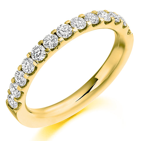 Round Brilliant Cut Diamond Micro-claw Set Half Eternity Ring