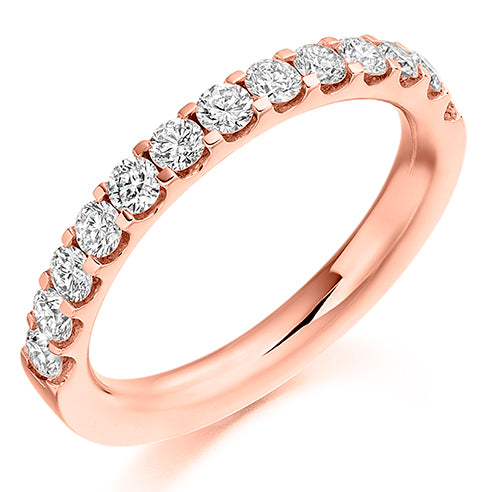 Round Brilliant Cut Diamond Micro-claw Set Half Eternity Ring