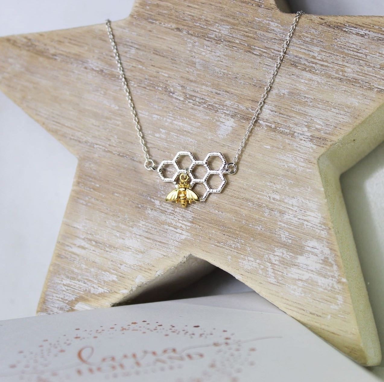 Laura Holland Sterling Silver Worker Bee Necklace