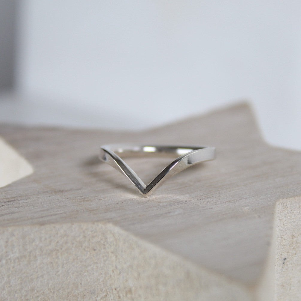 Laura Holland Sterling Silver Wishbone Ring