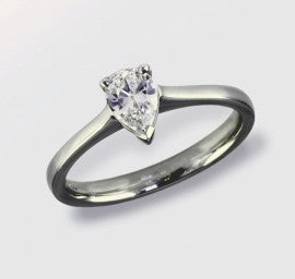 Claw Set Pear Cut Solitaire Ring