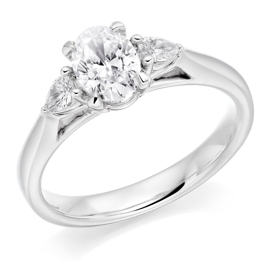 Oval & Pear Cut Trilogy Ring