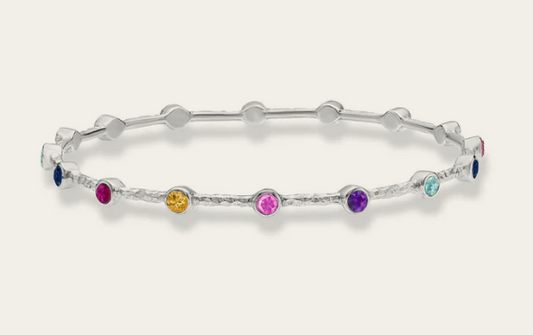 Dower & Hall Round Multi-Coloured Gemstone Array Bangle