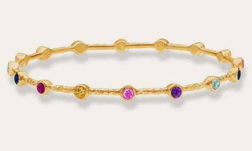 Dower & Hall Round Multi-Coloured Gemstone Array Bangle
