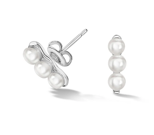 Dower & Hall Timeless Triple Pearl Bar Studs