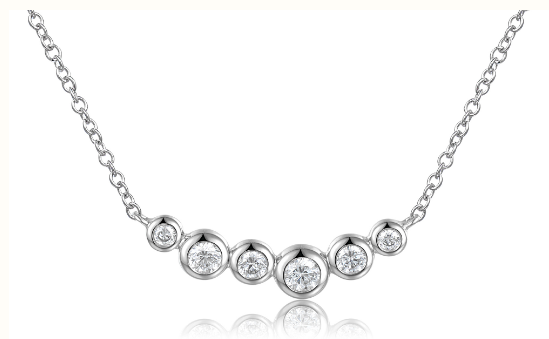Rubover Set Six Stone Diamond Necklace