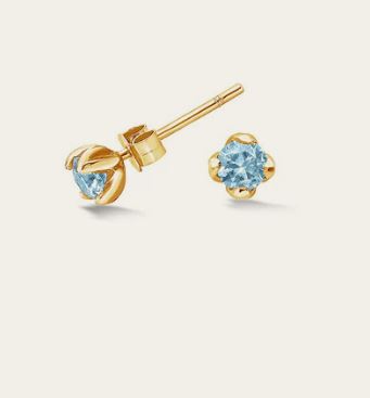 Dower & Hall 3mm Aquamarine Orissa Studs