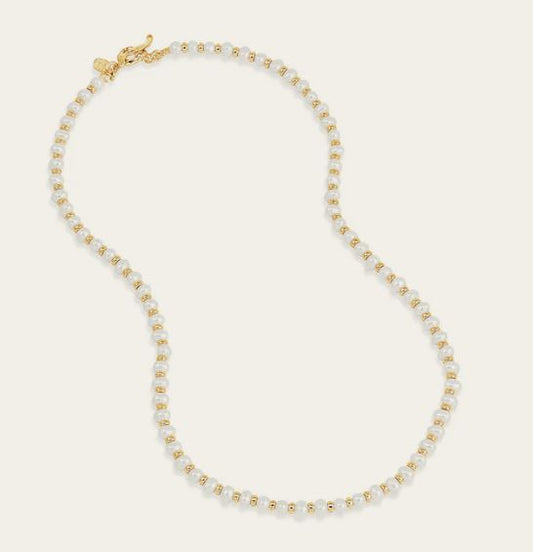Dower & Hall Timeless White Pearl Halo Necklace