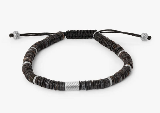 THOMPSON Macrame Shell Bracelet In Black