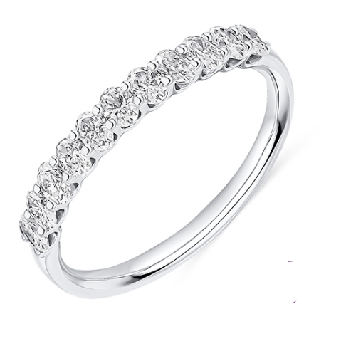 Claw Set Oval Cut Lab Grown Diamond Half Eternity Ring