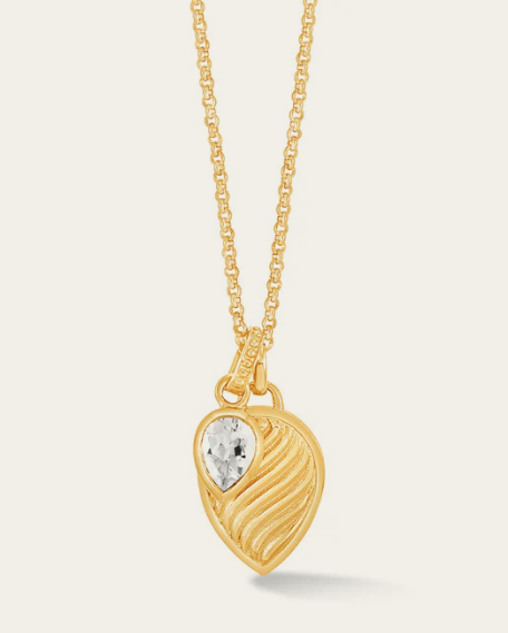 Dower & Hall White Topaz Twist Peardrop Necklace