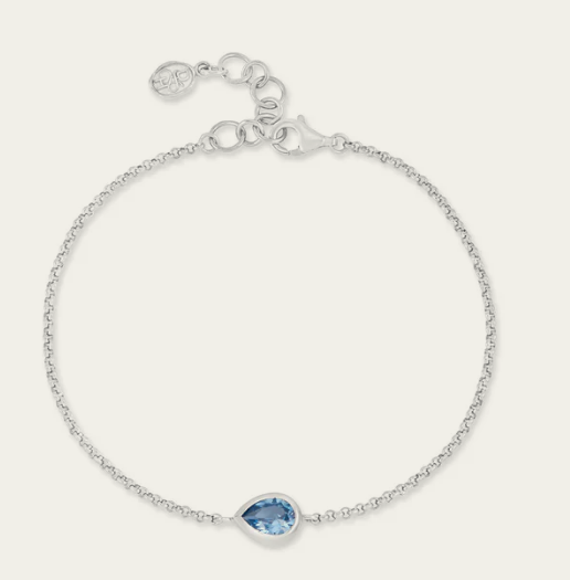 Dower & Hall Blue Topaz Pear Chain Bracelet