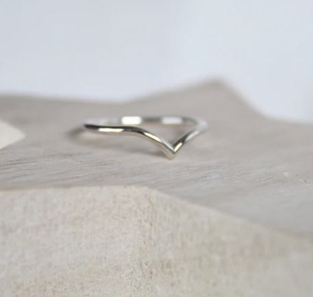 Laura Holland Sterling Silver Skinny Wishbone Ring