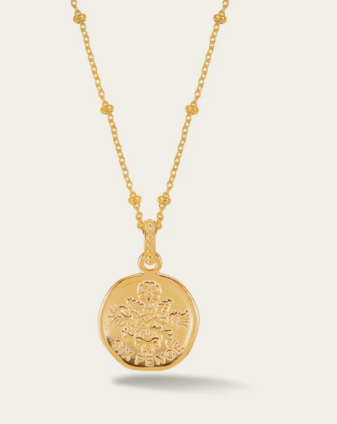 Dower & Hall Lucky Sixpence Necklace
