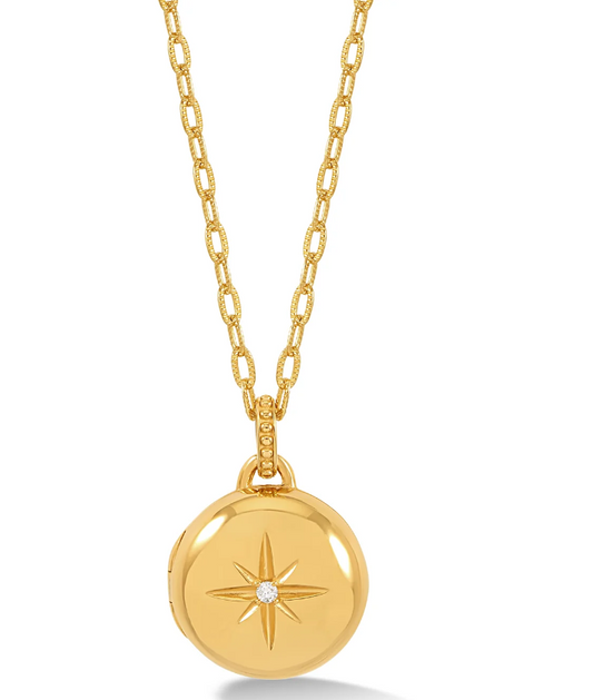 Dower & Hall Diamond Starburst Round Locket