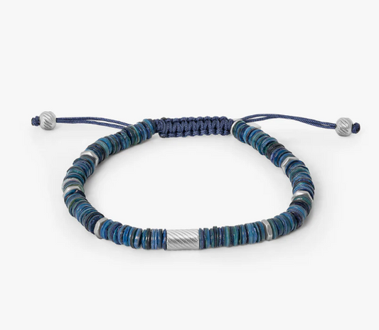 THOMPSON Macrame Shell Bracelet In Blue