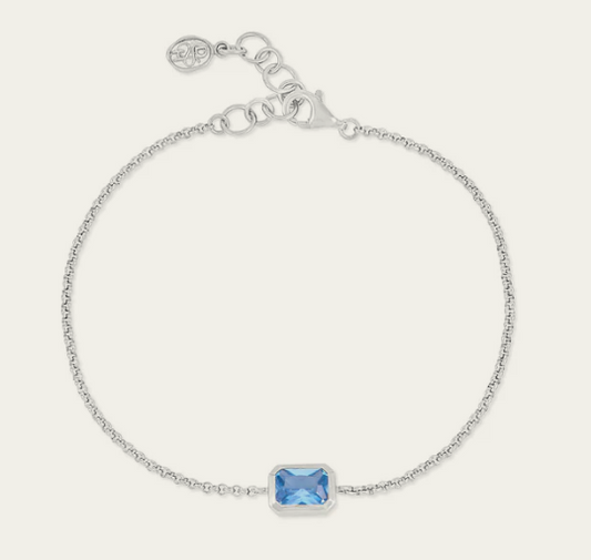 Dower & Hall Blue Topaz Octagon Chain Bracelet
