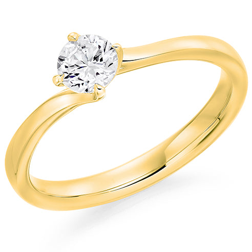 Claw Set Round Brilliant Cut Solitaire Ring