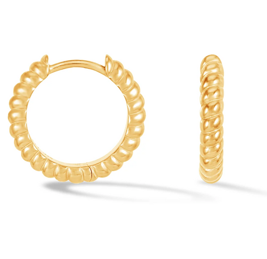 Dower & Hall Twist Huggie Hoops