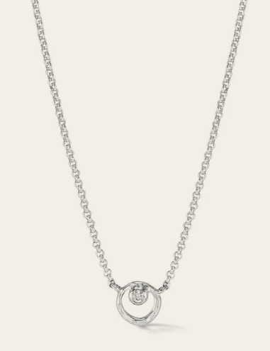 Dower & Hall White Sapphire Circle Dewdrop Pendant